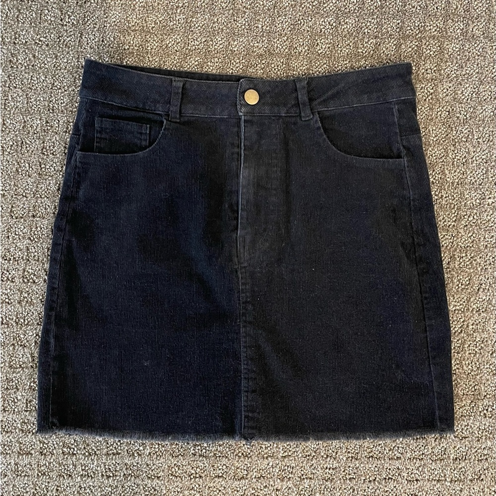 Classic Black Denim Skirt